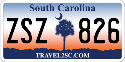 SC license plate ZSZ826