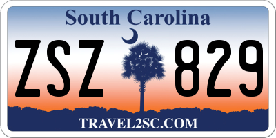 SC license plate ZSZ829