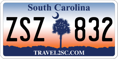 SC license plate ZSZ832