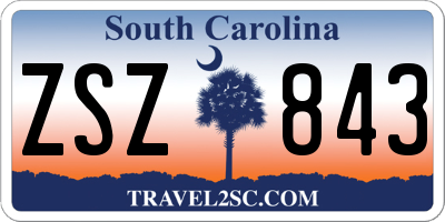 SC license plate ZSZ843