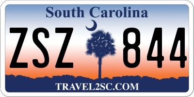 SC license plate ZSZ844