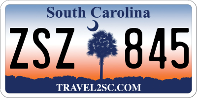 SC license plate ZSZ845