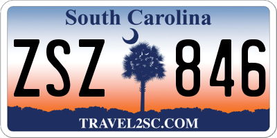 SC license plate ZSZ846