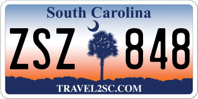 SC license plate ZSZ848