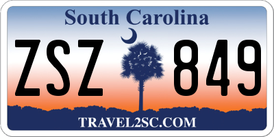SC license plate ZSZ849