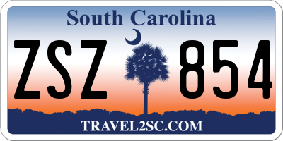 SC license plate ZSZ854