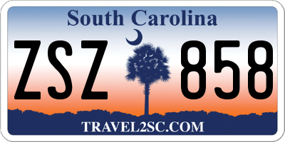 SC license plate ZSZ858