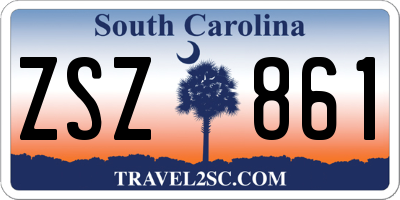 SC license plate ZSZ861