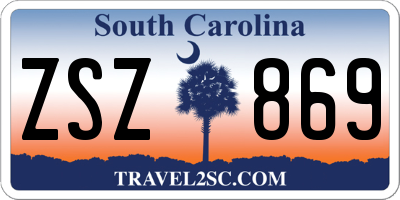 SC license plate ZSZ869