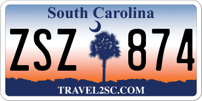 SC license plate ZSZ874