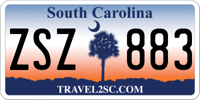 SC license plate ZSZ883