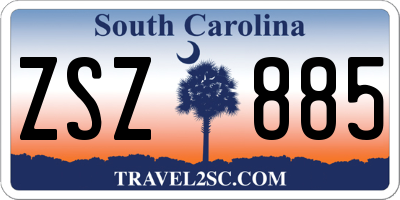 SC license plate ZSZ885