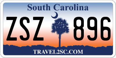 SC license plate ZSZ896