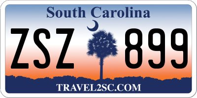 SC license plate ZSZ899