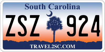 SC license plate ZSZ924