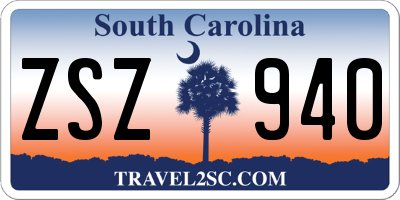 SC license plate ZSZ940
