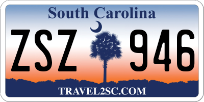 SC license plate ZSZ946
