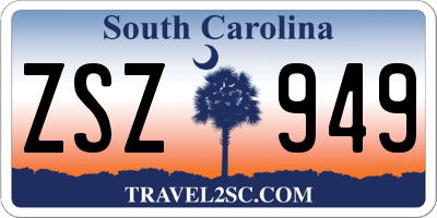 SC license plate ZSZ949
