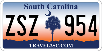 SC license plate ZSZ954