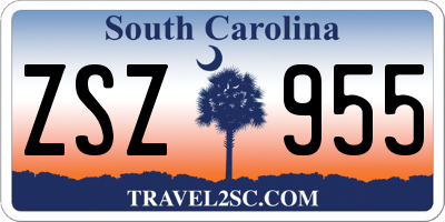 SC license plate ZSZ955