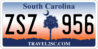 SC license plate ZSZ956