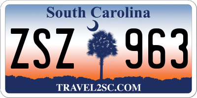SC license plate ZSZ963