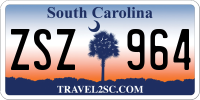 SC license plate ZSZ964