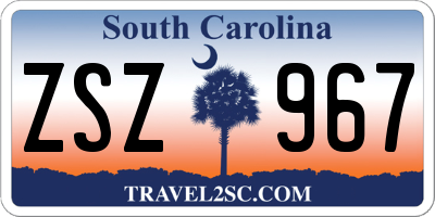 SC license plate ZSZ967