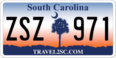 SC license plate ZSZ971