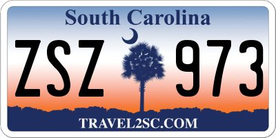 SC license plate ZSZ973