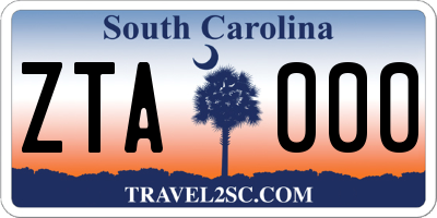SC license plate ZTA000
