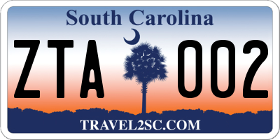 SC license plate ZTA002