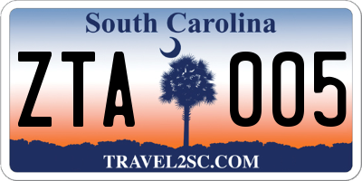 SC license plate ZTA005