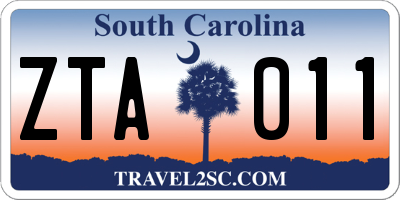 SC license plate ZTA011