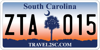 SC license plate ZTA015