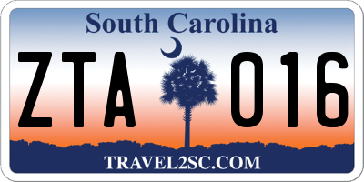 SC license plate ZTA016