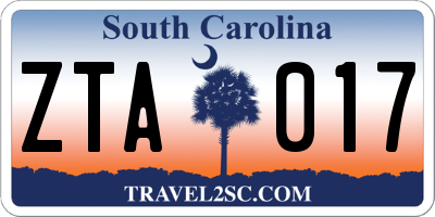 SC license plate ZTA017