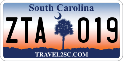 SC license plate ZTA019
