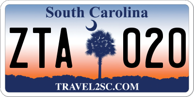 SC license plate ZTA020