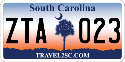 SC license plate ZTA023