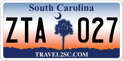 SC license plate ZTA027