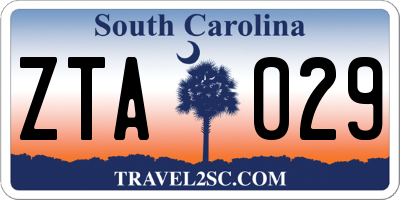 SC license plate ZTA029
