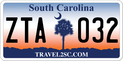 SC license plate ZTA032