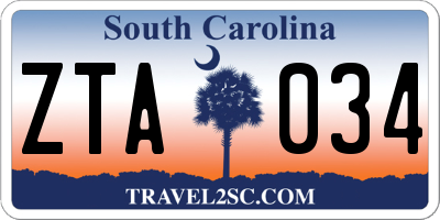 SC license plate ZTA034