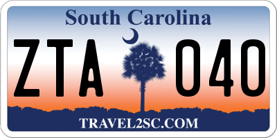 SC license plate ZTA040