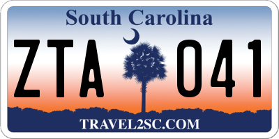 SC license plate ZTA041