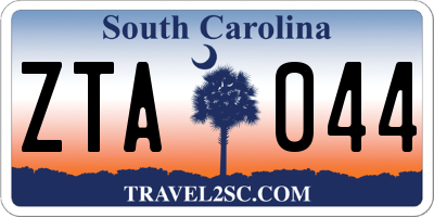SC license plate ZTA044