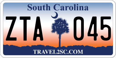 SC license plate ZTA045