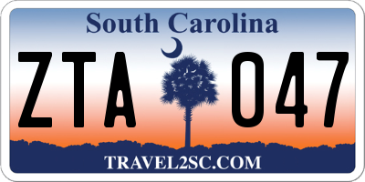 SC license plate ZTA047