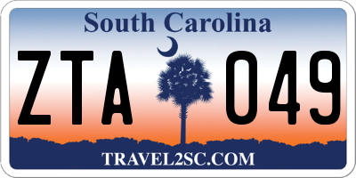 SC license plate ZTA049
